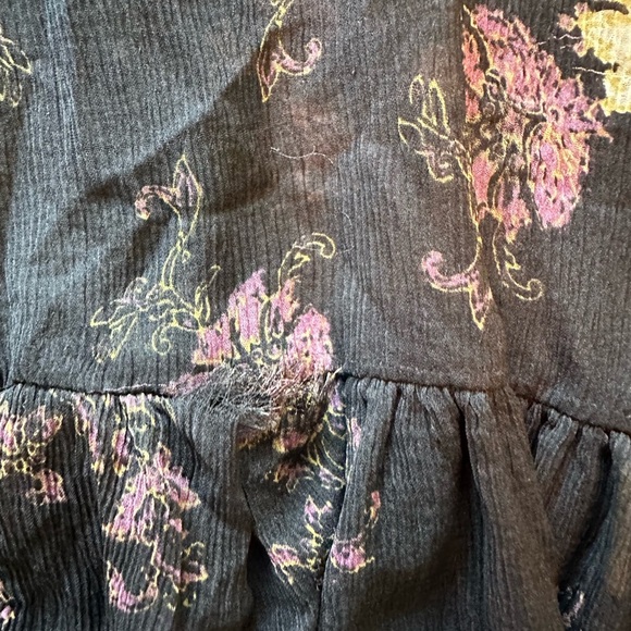 Free People Sunsetter Black Floral Long Sleeve Dress - Picture 5 of 7